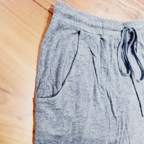 Rebel Sugar- Light Grey Jersey Knit Drawstring Rounded Mini Skirt- Size Small - Picture 6 of 6